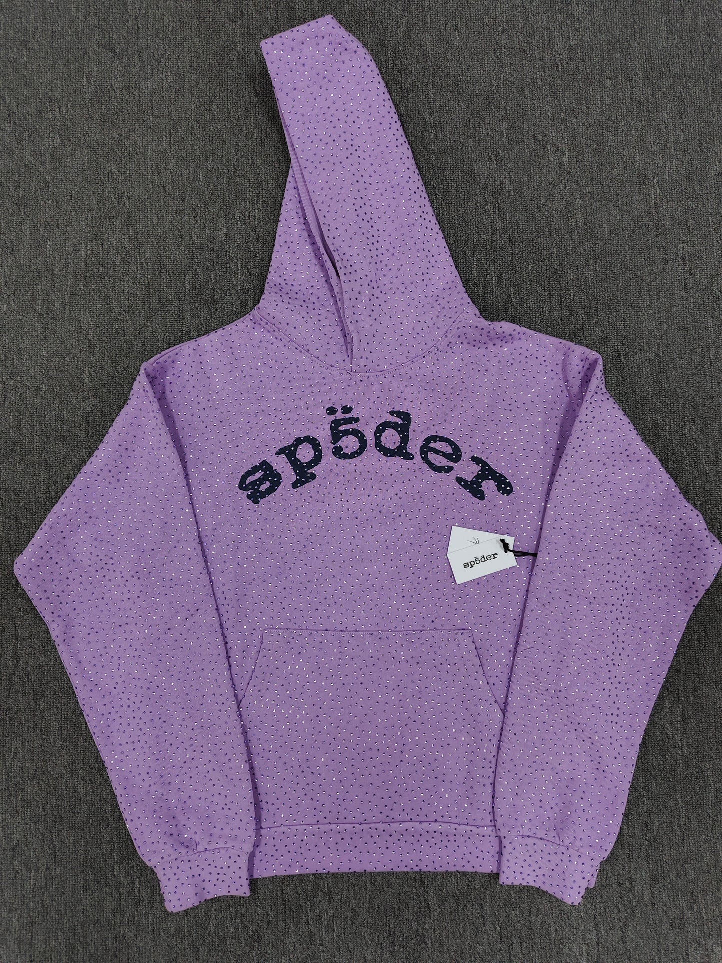 Light Purple Rhinestone Sp5der Hoodie