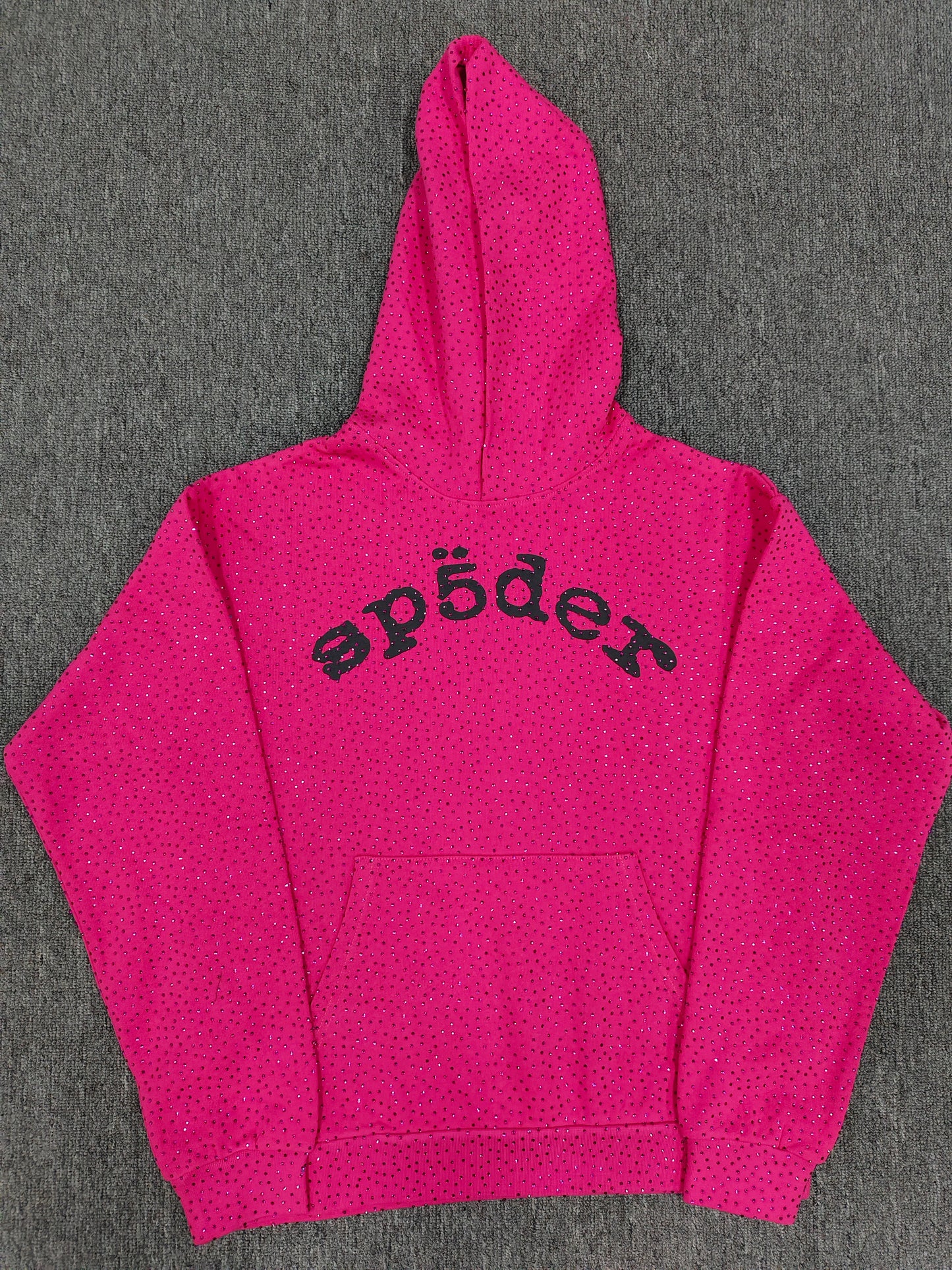 Hot Pink Rhinestone Sp5der Hoodie