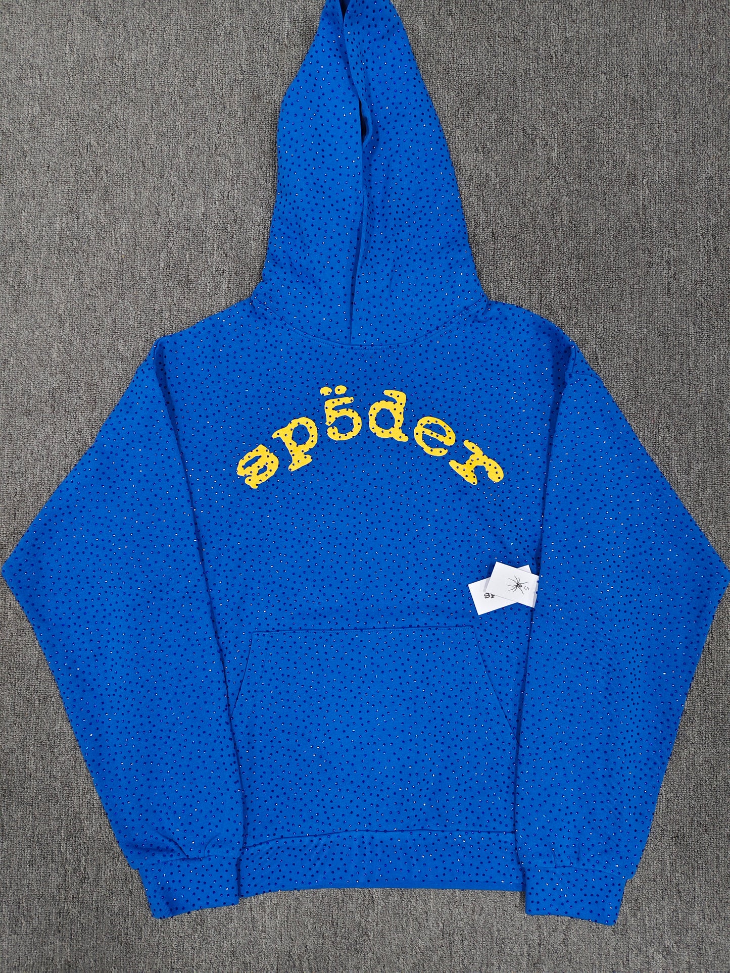 Sp5der TC Blue Rhinestone Hoodie
